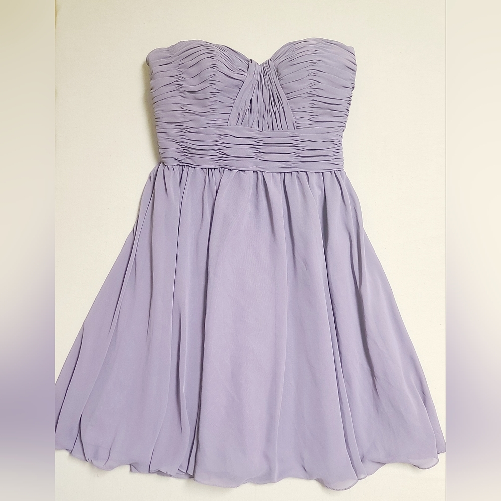 Mori Lee Women's Formal Dress Size S Purple Sweetheart Neck Midi